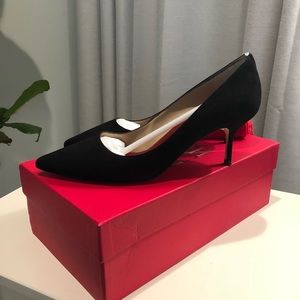 Carolina Herrera black suede heels